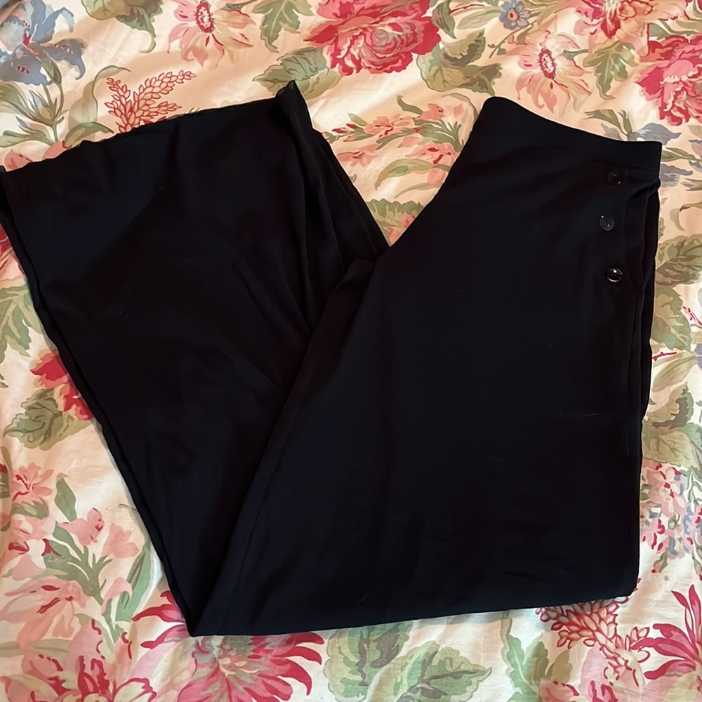 FUZZI Size XXL Sailor Pant 6-Button Pull-On Classic INK Black Stretch $299 NEW